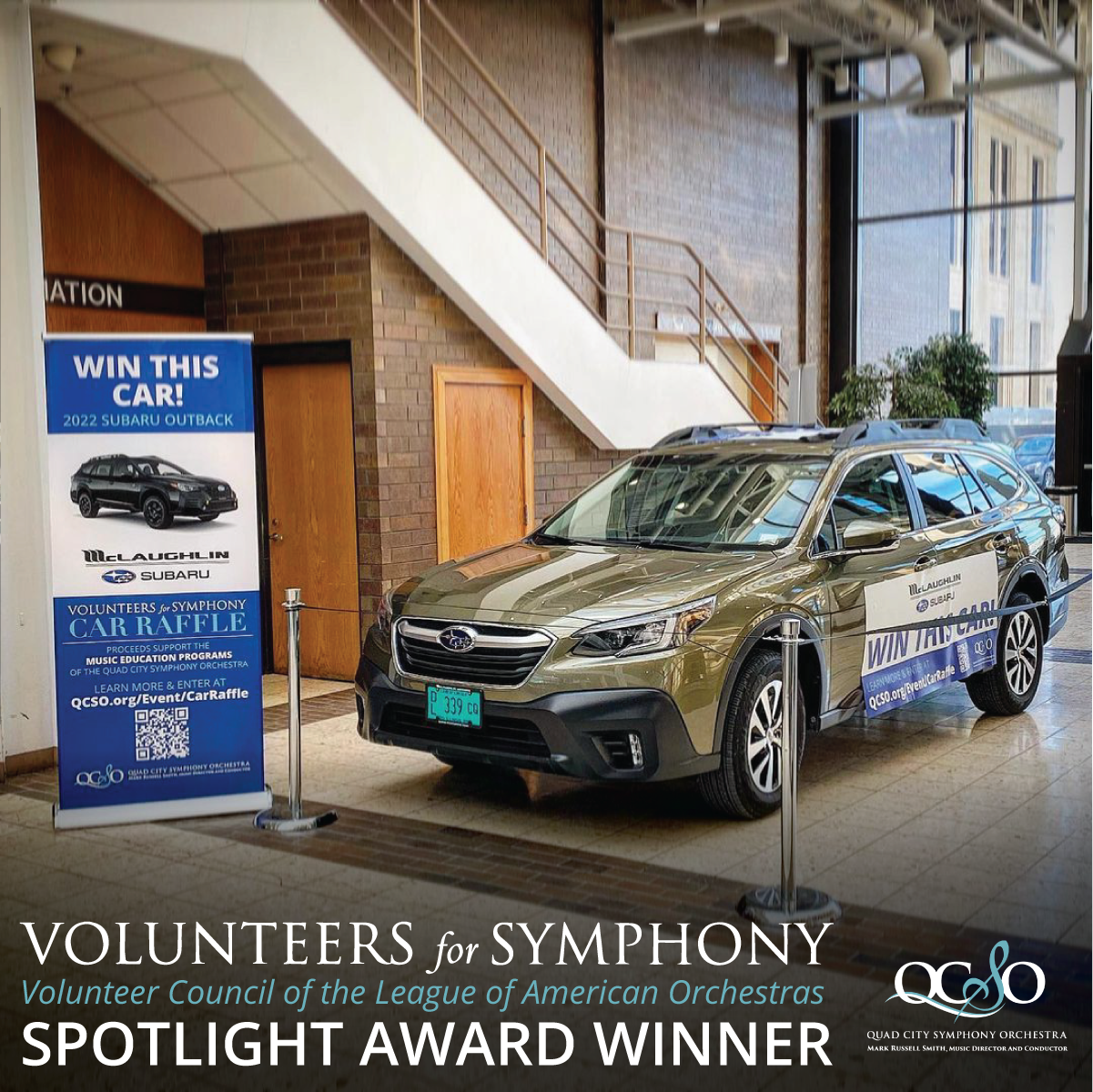 Volunteers for Symphony Wins Spotlight Award for 2021-22 Car Raffle